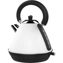 Schäfer Wasserkocher EDS 1,7 Liter 2200 W Wasserkessel Teekocher Edelstahl 360 Grad, Weiß/Schwarz