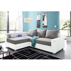 COLLECTION AB Ecksofa Relax, inklusive Bettfunktion, wahlweise mit RGB-LED-Beleuchtung, grau