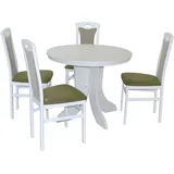 HOFMANN LIVING AND MORE Essgruppe »5tlg. Tischgruppe«, (Spar-Set, 5 tlg 5tlg. Tischgruppe), weiß + grün, + weiß, , 68304347-0 B/H/T: 45 cm x 95 cm x 48 cm,
