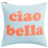 David Fussenegger Kissenhülle Silvretta 'ciao bella' 50 x 50 cm Jade - Hellblau