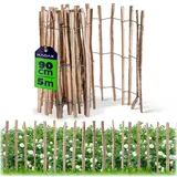 Kadax Staketenzaun 500 x 90 cm Braun/Holz