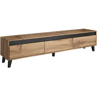 Mirjan24 Tv-Element, Eiche Wotan, Holz Optik, 3 Schubladen, Rechteckig,Rechteckig,