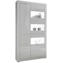 furn.design Vitrine Nobile 100 x 35 x 198 cm Weiß/Grau