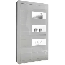 furn.design Vitrine Nobile 100 x 35 x 198 cm Weiß/Grau