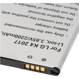 AccuCell Akku passend für LG K4 2017, Li-Ion, 3,85V, 2200mAh, 8,5Wh