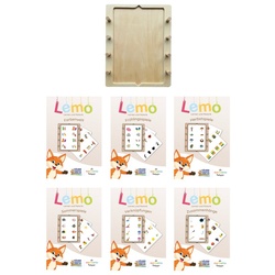 Lemo Lernspielzeug Starterset ab 4 Jahre: Holzrahmen + 5 Kartensätze (Spar-Set)
