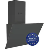 Wiggo Dunstabzugshaube 50cm kopffrei I Abluft Umluft Dunstabzug 300m3/h - LED Touch-Display 3 Stufen I Schräghaube inkl. Fettfilter & 2x Kohlefil...