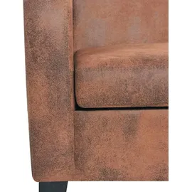 vidaXL Sofa 3-Sitzer Wildleder-Optik Braun