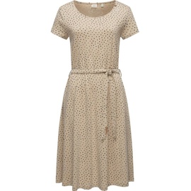 Ragwear Shirtkleid Olina Dress Organic stylisches Sommerkleid mit Print und Gürtel braun L (40)