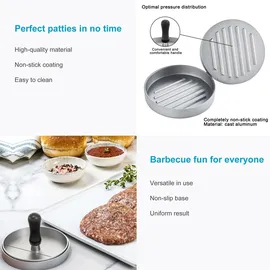 Intirilife Burgerpresse 11,5 cm Edelstahl/Grau