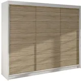 MIRJAN24 Kleiderschrank Derby II Schiebetürenschrank mit Kleiderstange und Fächer, Garderobenschrank beige