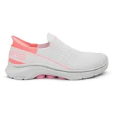 SKECHERS Go Walk 7 - Mia Weißes Textil, neonrosa Besatz, 37