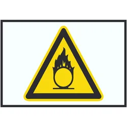 Vorsicht Brandfördernde Stoffe Symbol Schild A3 (297x420mm)