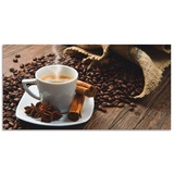 Artland Küchenrückwand »Kaffeetasse Leinensack mit Kaffeebohnen«, (1 tlg.), braun