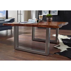 Massivmoebel24 Couchtisch Akazie Braun 90 x 90 x 45 cm