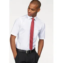Businesshemd OLYMP "Luxor modern fit", Herren, Gr. 39, N-Gr, weiß, Obermaterial: 100% Baumwolle, unifarben, klassisch, tailliert, Kurzarm, Hemden, Kentkragen, bügelfrei