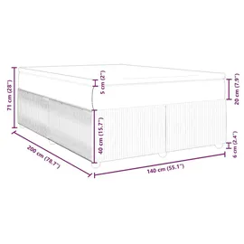 vidaXL Boxspringbett mit Matratze Schwarz 140x200 cm Stoff