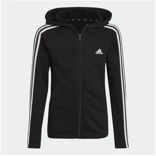 Adidas Essentials 3-Streifen Full-Zip Kapuzenjacke Black / White 164    