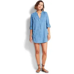 SEAFOLLY Damen Strandkleid "Boyfriend Beach Shirt", Chambray, M