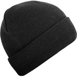 Rollstrickmütze Wool schwarz