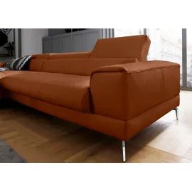 W.Schillig Eckcouch Leder 3-Sitzer Braun