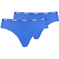 PUMA Damen Iconic Microfiber Brazilian Briefs 603041001 2er Pack, Farbe:Blau, Wäschegröße:L, Artikel:-009 Blue - L