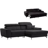 ROLLER Ecksofa - graphit - Samt - mit Liegefunktion - Recamiere rechts