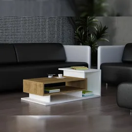 Roller Couchtisch Spring Weiß Walnuss