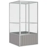 vidaXL Vogelkäfig Vogelhaus Vogelvoliere Grau 111x107x211,5cm Verzinkter Stahl