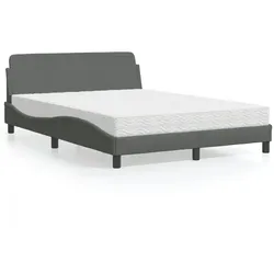 Bett mit Matratze – Dunkelgrau, 140x200 cm, Stoff – Stilvolle Eleganz für dein Schlafzimmer