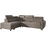 ax living Ecksofa mit Schlaffunktion Braun Olettio L-Form 265 cm L - Braun