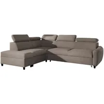 ax living Ecksofa mit Schlaffunktion Braun Olettio L-Form 265 cm L - Braun