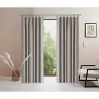 OTTO home Vorhang OTTO HOME "Raja" Gr. 3, grau (taupe), B:140cm H:225cm, Polyester, Recyceltes Material, Gardinen, 2er-Set, Bestseller, einfarbig, modern, pflegeleichte Mikrofaser