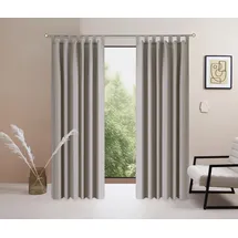 OTTO home Vorhang OTTO HOME "Raja" Gr. 3, grau (taupe), B:140cm H:225cm, Polyester, Recyceltes Material, Gardinen, 2er-Set, Bestseller, einfarbig, modern, pflegeleichte Mikrofaser