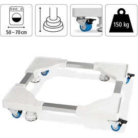 xavax Transportroller für Waschmaschine/Trockner, verstellbar, Weiß (110233)