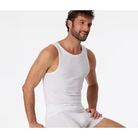 SCHIESSER Herren 2 Pack Unterhemd Ohne Arm - 95/5 Organic Cotton in Weiß