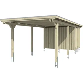 SKANHOLZ Carport Emsland 3,54 x 8,46 m grau mit Abstellraum
