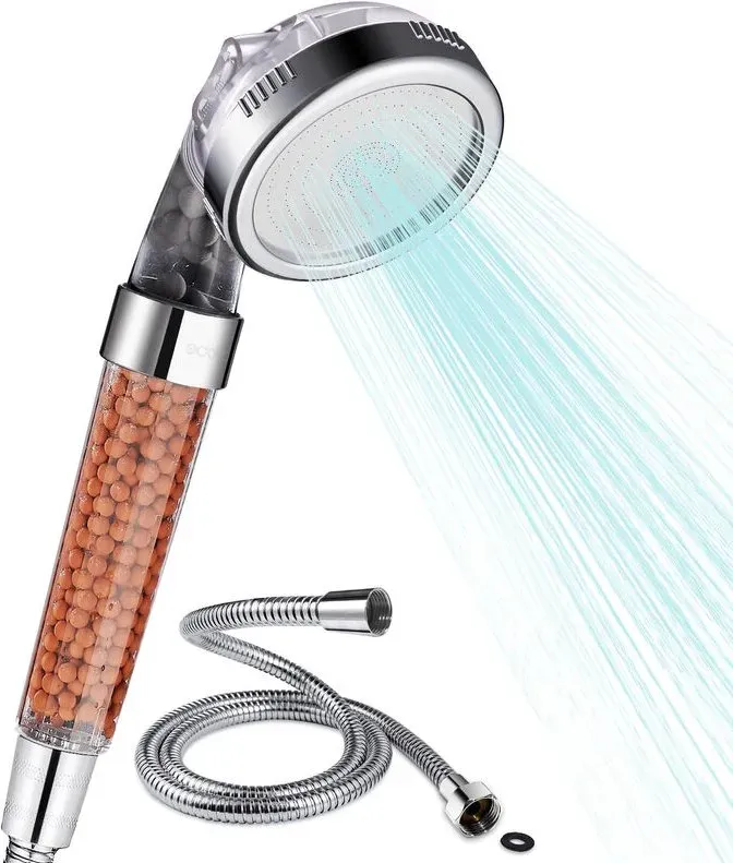 Cobbe Duschset mit Schlauch, mit Filterfunktion, 3 Strahlmodi, Sprüh-Duschhandbrause für hoher Wasserdruck, wassersparend, für trockene Haut und Haare