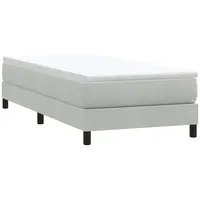 VidaXL Boxspringbett ohne Matratze Hellgrau 80x220 cm Samt