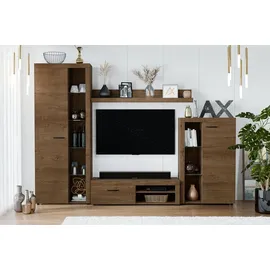 ax living Spacoro Wohnwand Eiche Lefkas Wohnzimmerschrank 270 cm