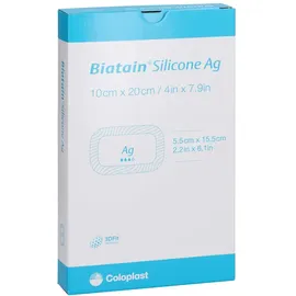 Coloplast Biatain Silicone Ag Schaumverband 10x20cm