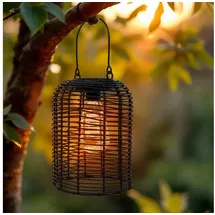 Spetebo Solarleuchte Rattan schwarz 20 x 16 cm inkl. LED Glühbirne
