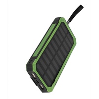 20000 MAh Solar Power Bank Case Kit Solarladegerät für den Außenbereich mit Zwei USB-5-V-Ausgängen (Grün)