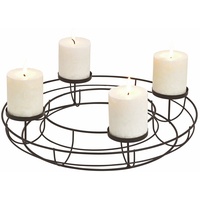 Spetebo Adventskranz Adventskranz aus Metall in schwarz - Ø 38 cm, Tisch Kerzenhalter Kerzenständer ohne Docht - Advent Weihnachten Deko schwarz