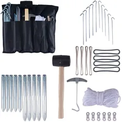 OUTDOOR Zelt Zubehör Aufbau Set 34tlg Hering Ersatz Camping Markise Sonnensegel