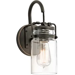 Wandlampe Leuchte Stahl Glas Bronze H 29,2 cm Flurleuchte Treppenleuchte