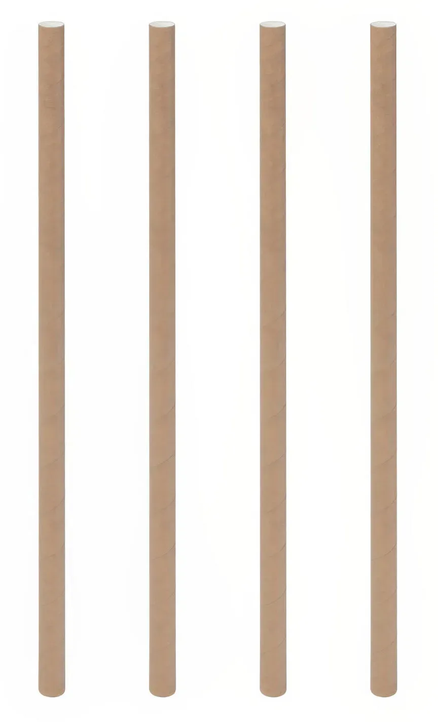Trinkhalme aus Papier braun natur O6mm 15cm, 150 Stk.