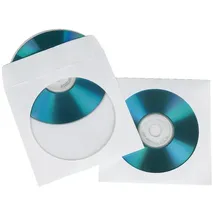 Hama CD/DVD Paper Protection Sleeves, white, pack of 25