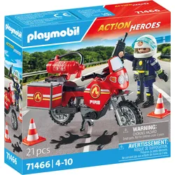 PLAYMOBIL Action Heros: Feuerwehrmotorrad am Unfallort