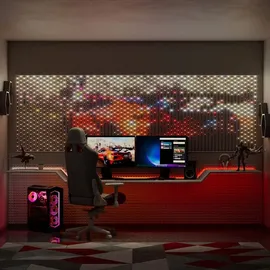 Twinkly Matrix RGB LED-Panel – 480 LEDs – 1 × 1 m – Transparent – App-gesteuert – Innenbereich – Smart Lighting - Silber/Transparent